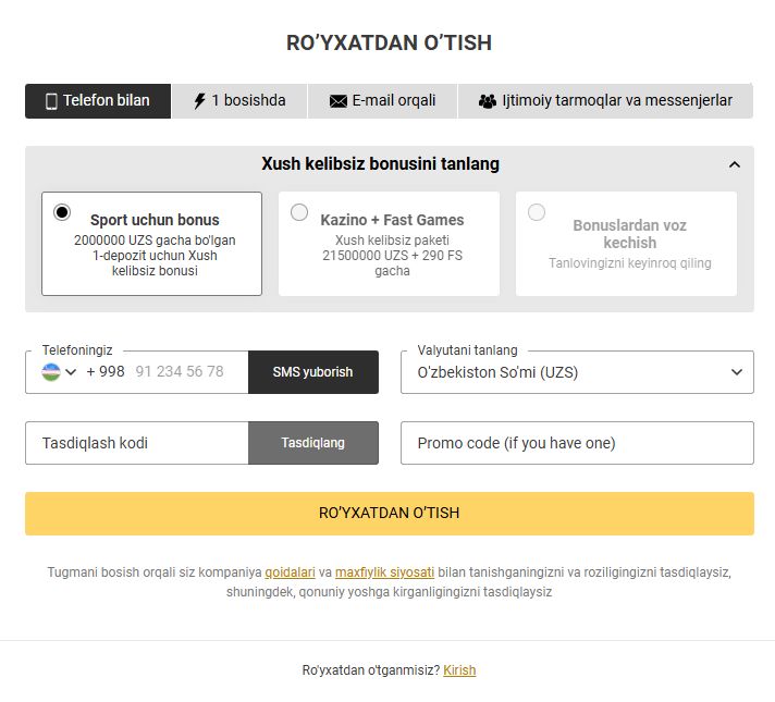 Melbet O’zbekistonda